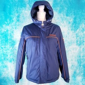 NFL Broncos Down & Coyote Fill Hooded Blue Jacket